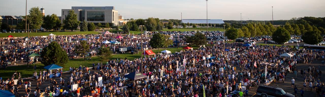 Arial photo of Crowd at Campus Life Night